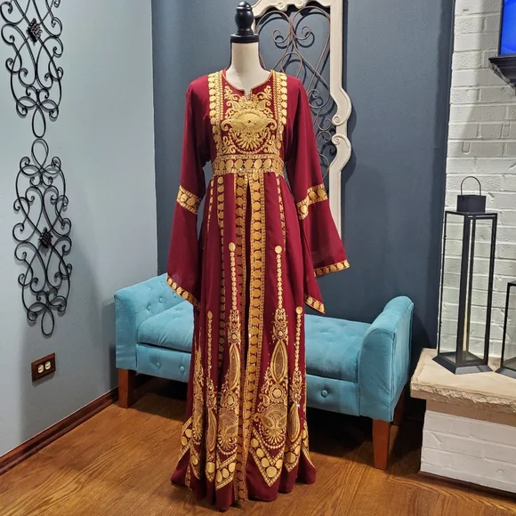 fitted lace wedding dress Maria B Red Arabic Lawn Suit main image 1